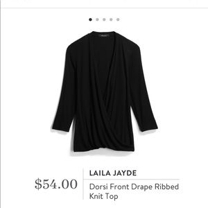 Laila Jayde Drape Ribbed Knit Top
